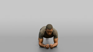 Bodyweight Athlete Man Holding A Plank Position - 3D character model