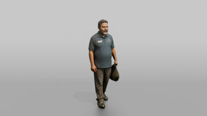 Housekeeping Staff Woman Carrying A Small Trash Bag - 3D character model