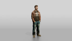 Grunge Skater Man 01 - 3D character model, view 1