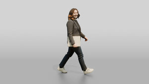 Businesswoman Walking with a Laptop - 3D character model, view 1