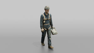 Ordinary Seaman Carrying a Paint Roller on a Scaffold - 3D character model, view 1