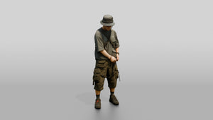 Techwear Man with Crossbody Harness - 3D character model, view 1
