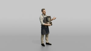 Man Sales Associate Demonstrating A Blender To A Customer Off-frame - 3D character model
