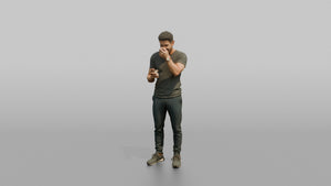Man Customer Testing A Cologne Sample On His Wrist - 3D character model