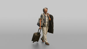 Traveler Carrying A Beach Bag - 3D character model, view 1