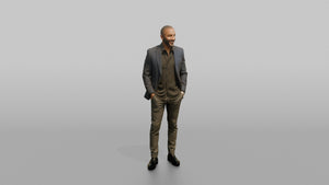 Patron Man Standing With Hands In Pockets, Stylish Nightlife Outfit - 3D character model