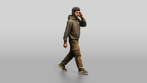 North African Male Walking - 3D character model, view 1