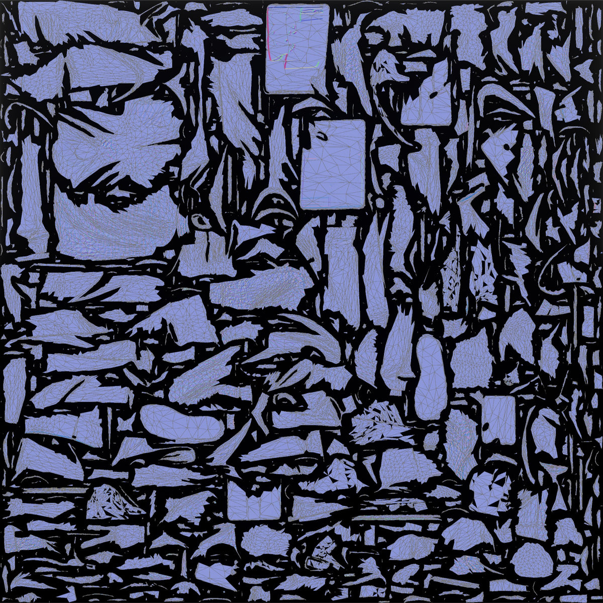 Elderly African Man Holding a Tablet Looking Up - UV layout, normal map