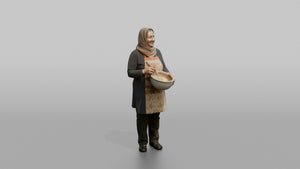 Mother Holding A Whisk Over A Mixing Bowl - 3D character model