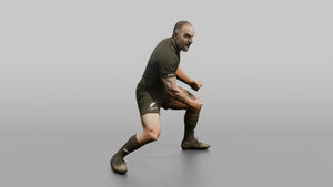 Maori Player Slapping Thighs During the Haka - 3D character model, view 1