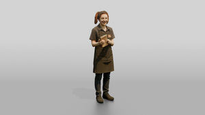 Young Woman Barista Taking Customer Order - 3D character model, view 1