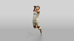 Hispanic Male Volleyball Player in Solid White Uniform - 3D character model, view 1