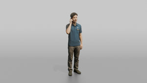 Man Cashier Answering A Phone Call - 3D character model