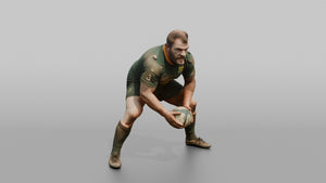 South African Prop in an Intimidating Battle-Worn Stance - 3D character model, view 1