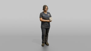 Esthetician Woman Holding A Rolled Hand Towel - 3D character model