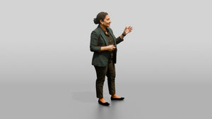 Businesswoman Presenting at a Screen - 3D character model, view 1