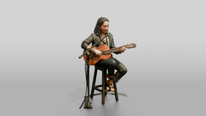 Bossa Nova Guitarist Singing Softly - 3D character model, view 1