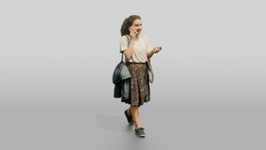 Curvy Spanish Teenage Girl Chatting on the Phone - 3D character model, view 1