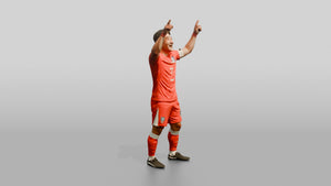 Soccer Player Pointing to the Sky - 3D character model, view 1
