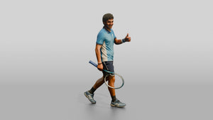 Male Tennis Player Giving a Thumbs-Up - 3D character model, view 1