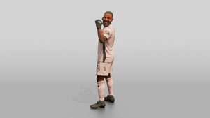 Soccer Player Pointing to Jersey Name - 3D character model, view 1
