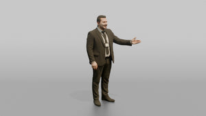 Door Staff Man Gesturing Toward The Entrance, Welcoming A Guest - 3D character model