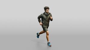 Indian Man Jogging in Technical Jacket - 3D character model, view 1