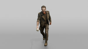 Protester Man Swinging a Padded Bat - 3D character model, view 1