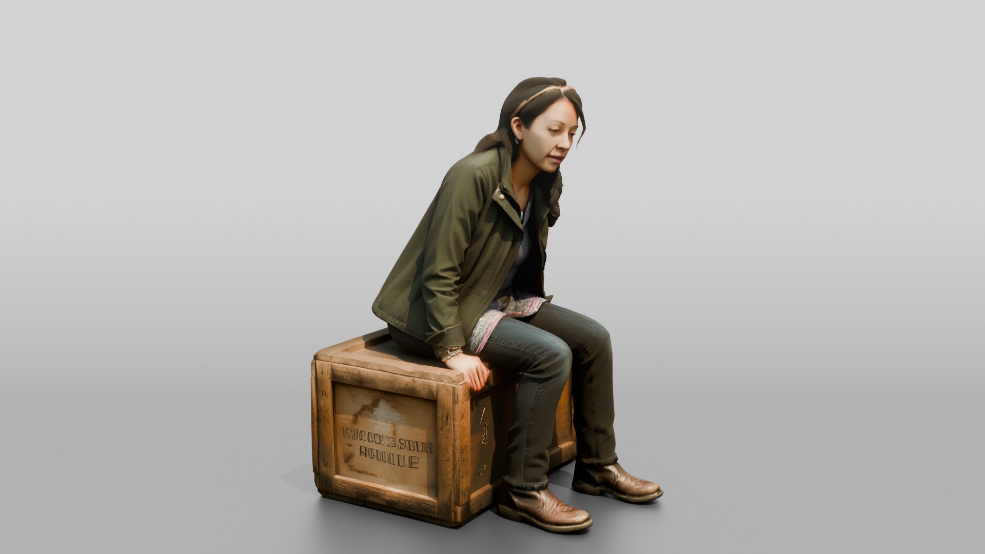 Homeless Woman Looking Unsteady While Sitting on a Crate