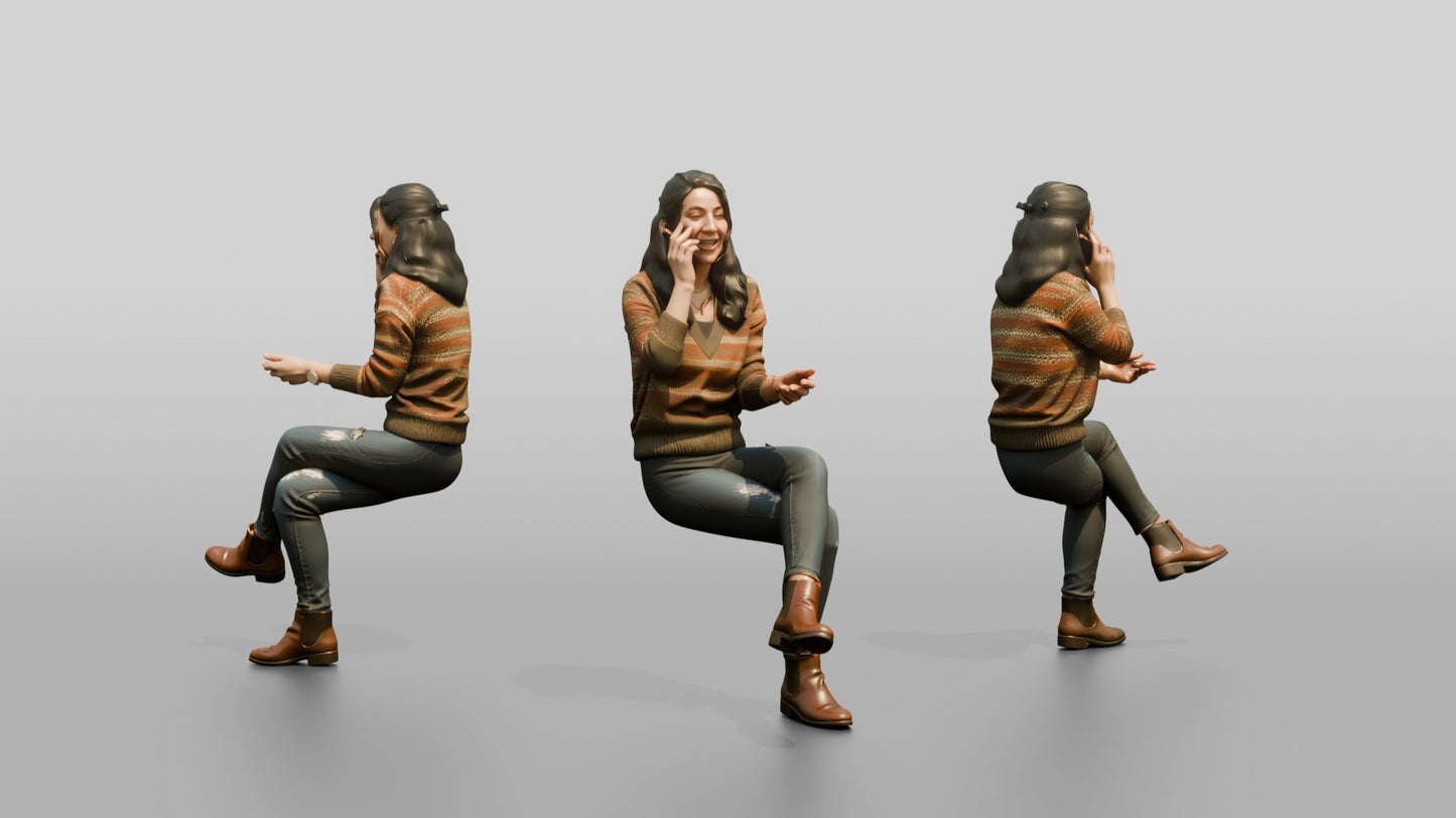 Woman Laughing on Phone with Tea