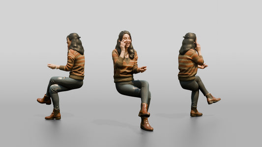 Woman Laughing on Phone with Tea