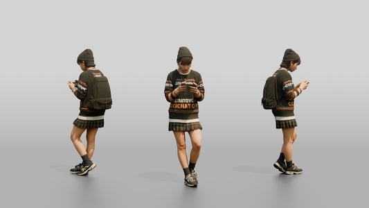Asian Woman Gaming on Smartphone