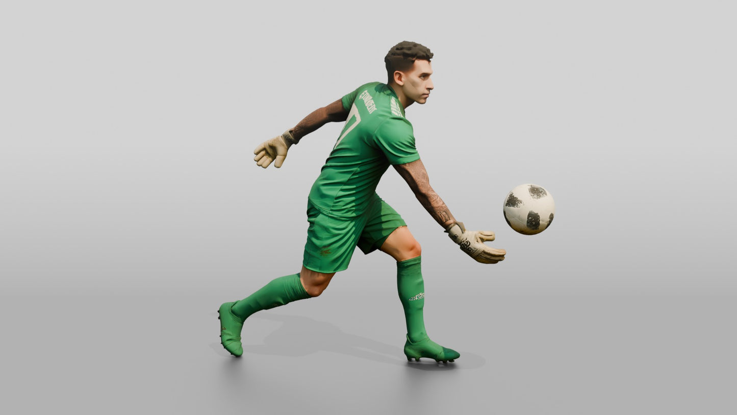 Goalkeeper Throwing the Ball Downfield