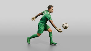 Goalkeeper Throwing the Ball Downfield - 3D character model, view 1