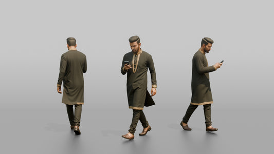 South Asian Wedding Guest Checking His Phone