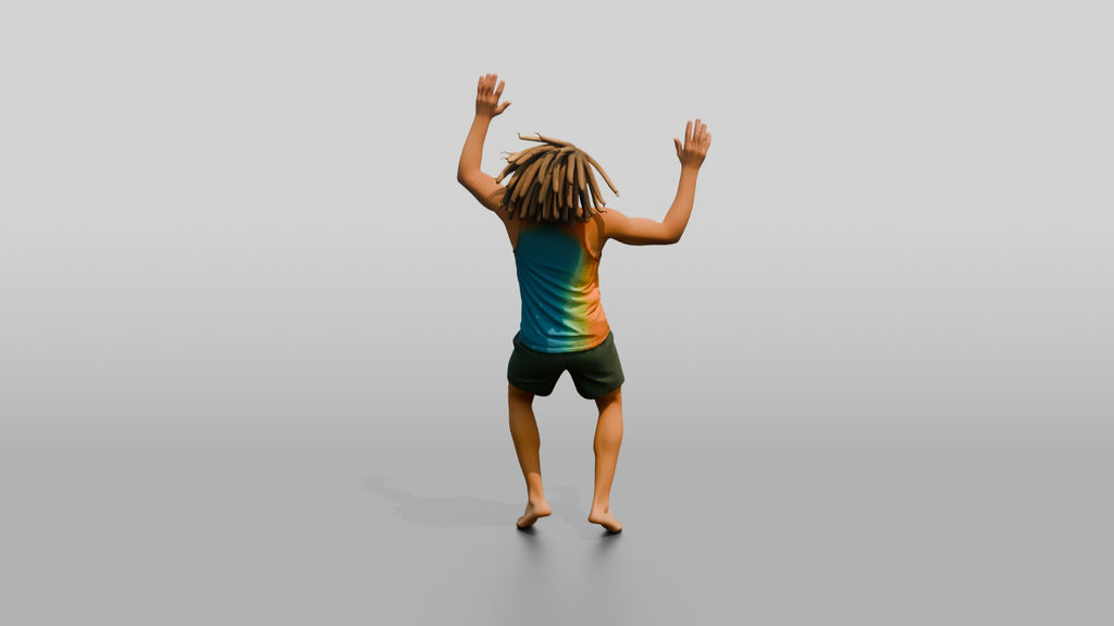 Tie-Dye Hippie Jumping with Joy