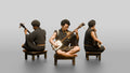 Shamisen Player Striking Silk Strings