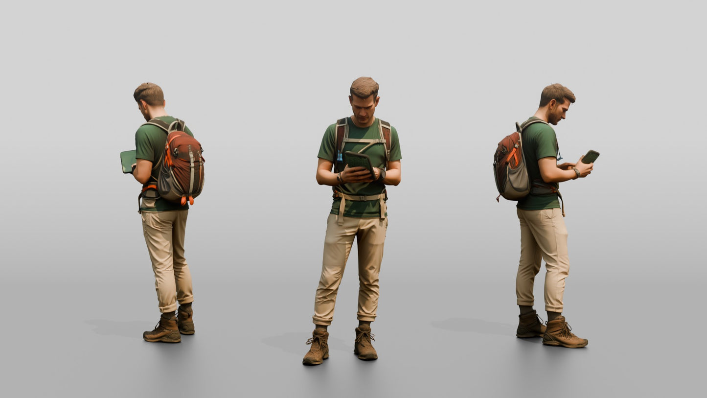 Man Checking Coastal Overlook Map