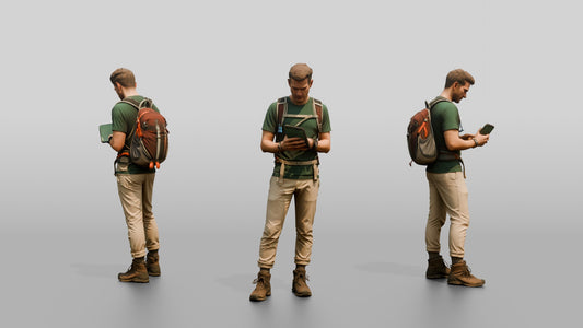 Man Checking Coastal Overlook Map
