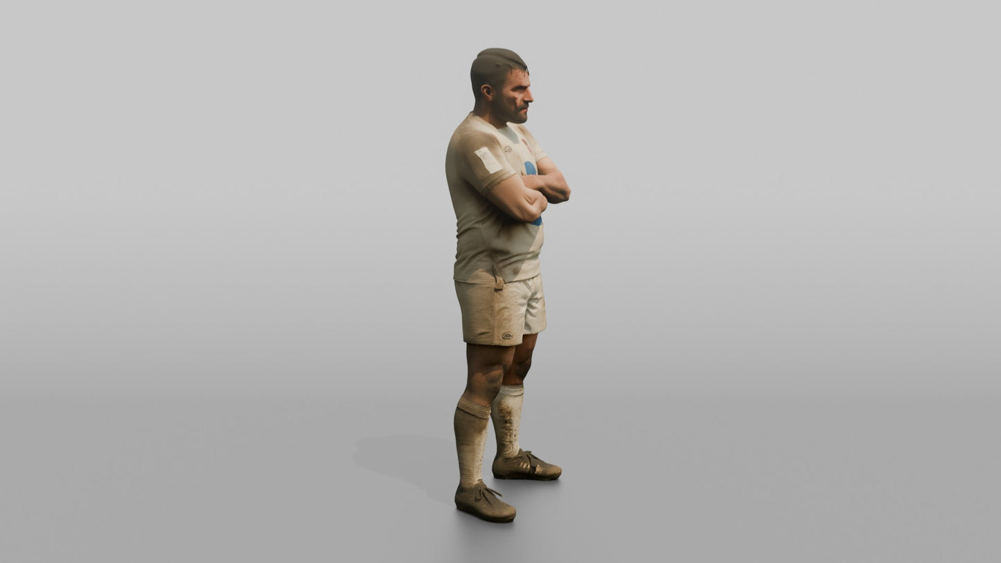 English Player Standing Tall, Battle-Damaged