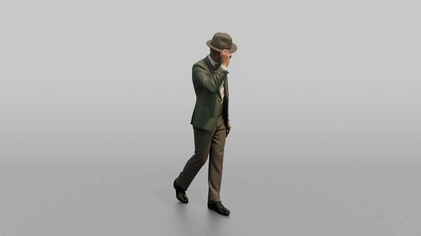 Wedding Guest Tipping His Fedora Hat