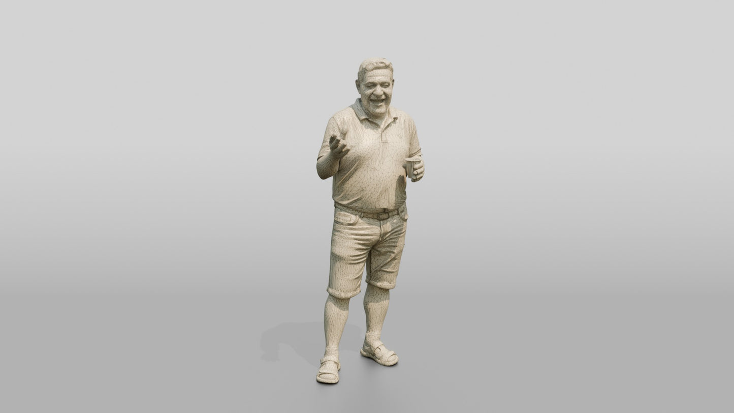 Plus-Size Maltese Man Laughing During a Conversation