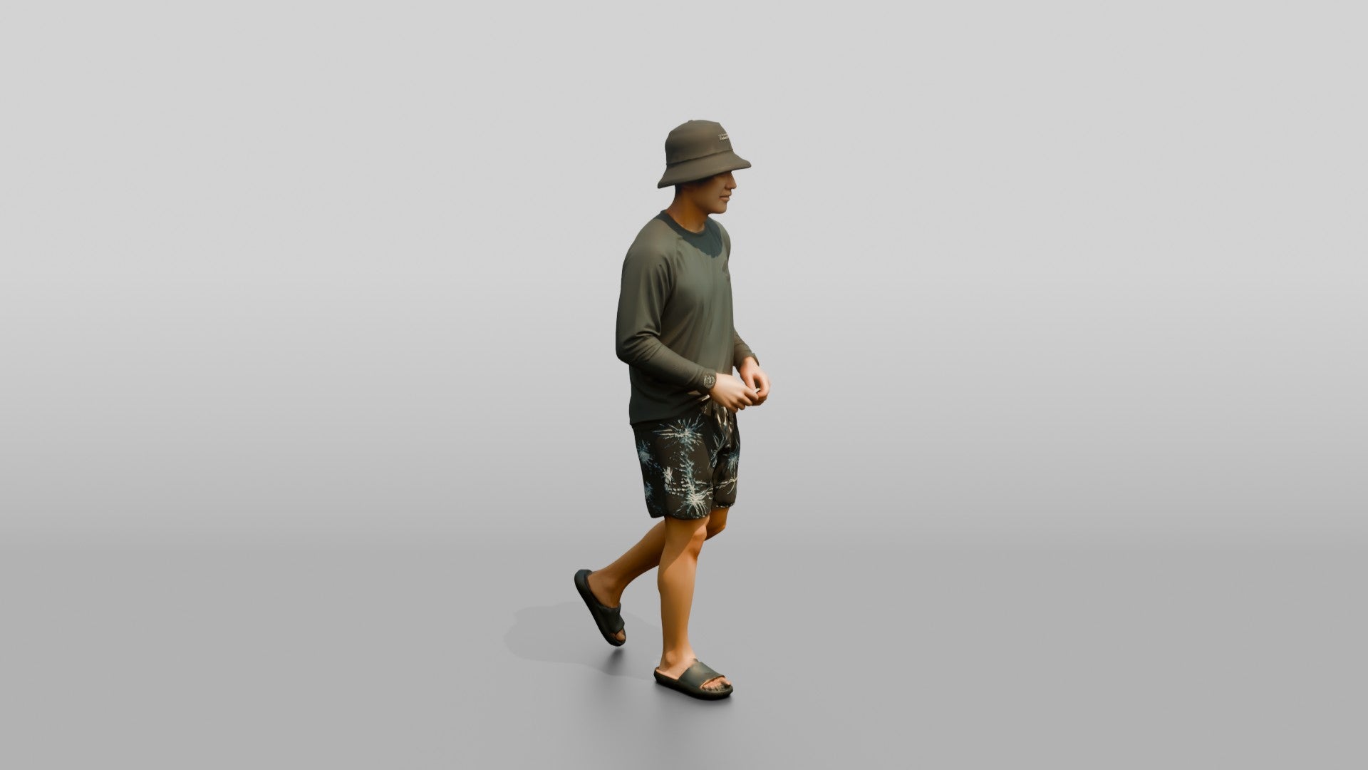 Man Loosening Drawstring on Boardshorts