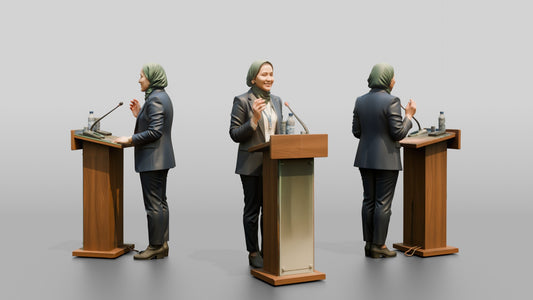 Woman Presenting at a Podium