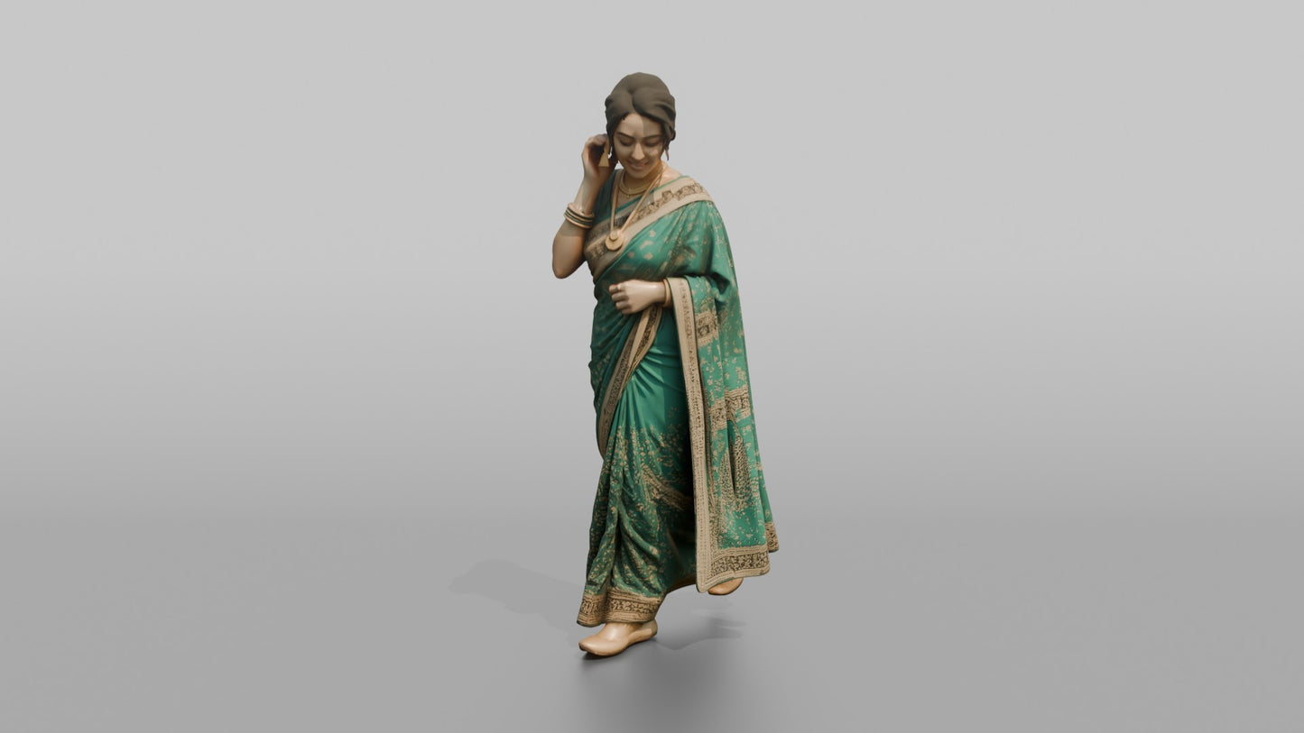 South Asian Wedding Guest Adjusting Her Earrings
