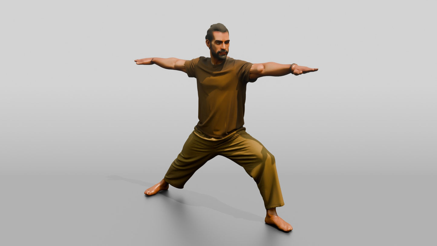 Warrior II Pose Man