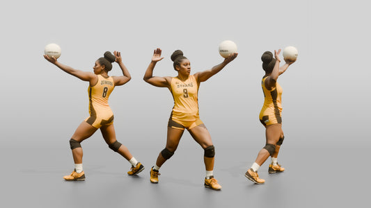 Black Female Volleyball Player in Yellow Uniform