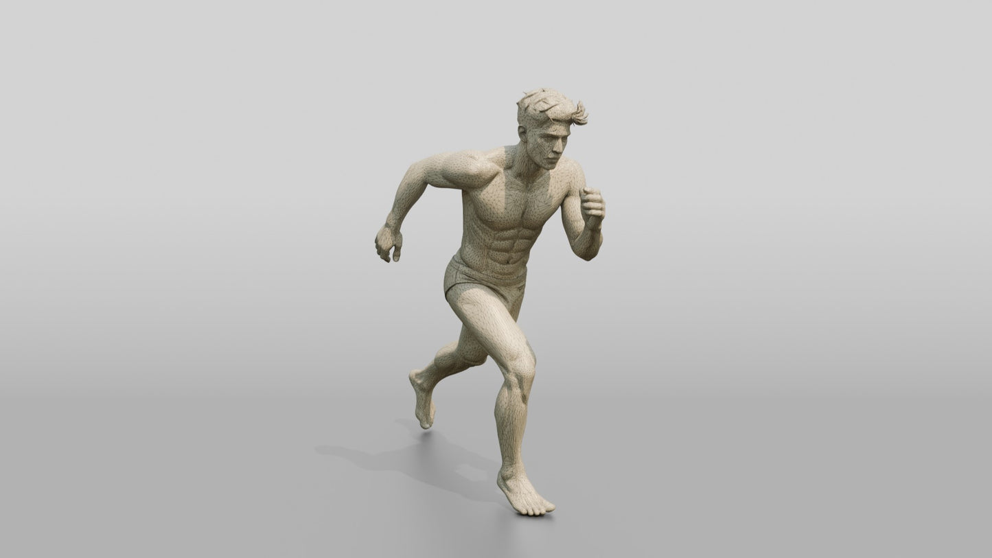 Mestizo Man in Bold Orange Swim Brief Stride