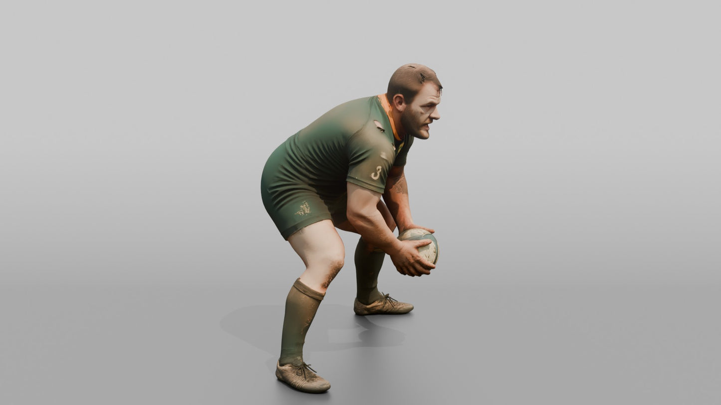 South African Prop in an Intimidating Battle-Worn Stance