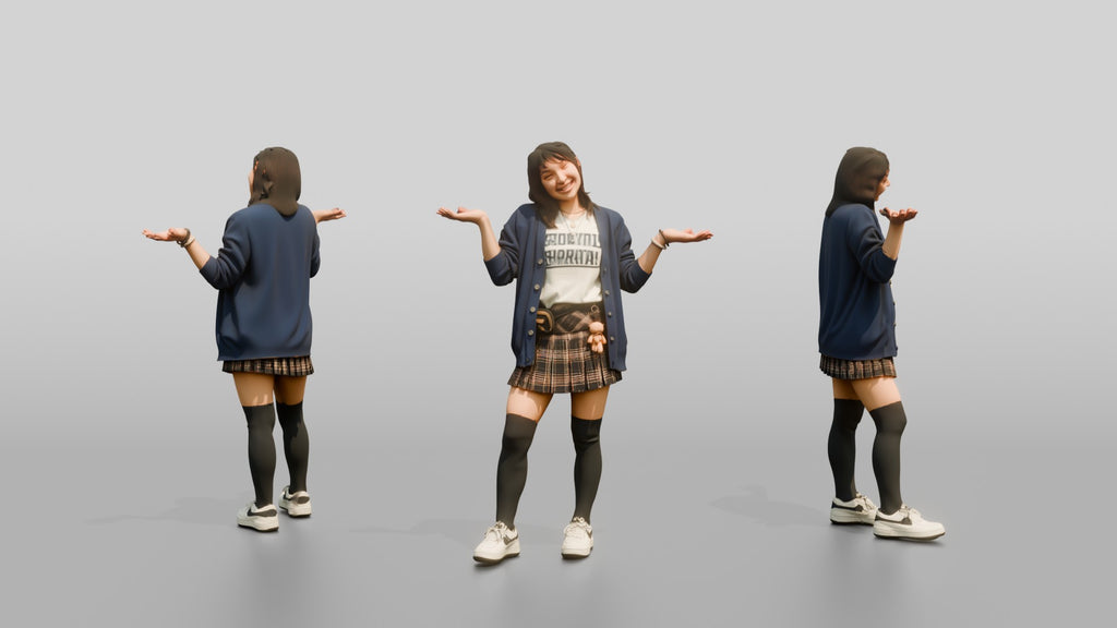Asian Woman Shrugging Playfully